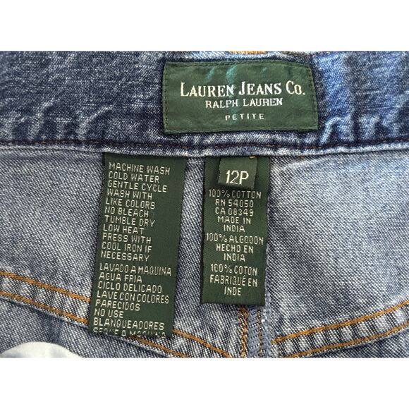 Vintage Lauren Jeans Co. Ralph Lauren Denim Maxi Skirt Women’s 12P Split Back - Picture 2 of 12